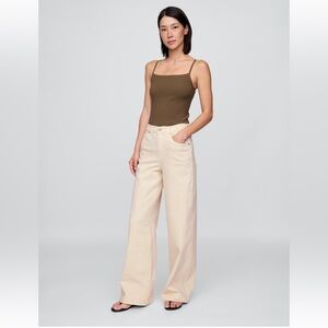GAP Cream Wide Leg Jeans